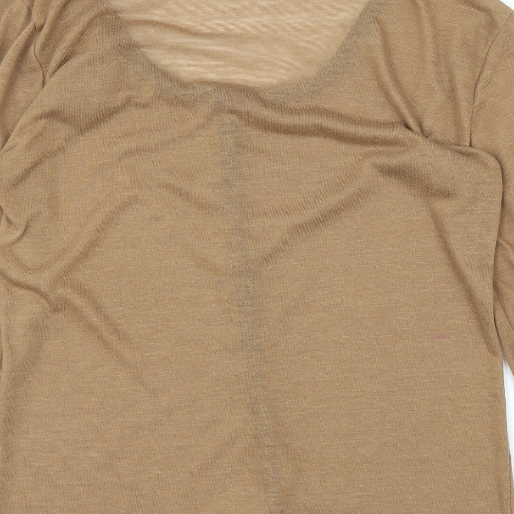 Preworn Womens Brown Cardigan Jumper Size M - Flower