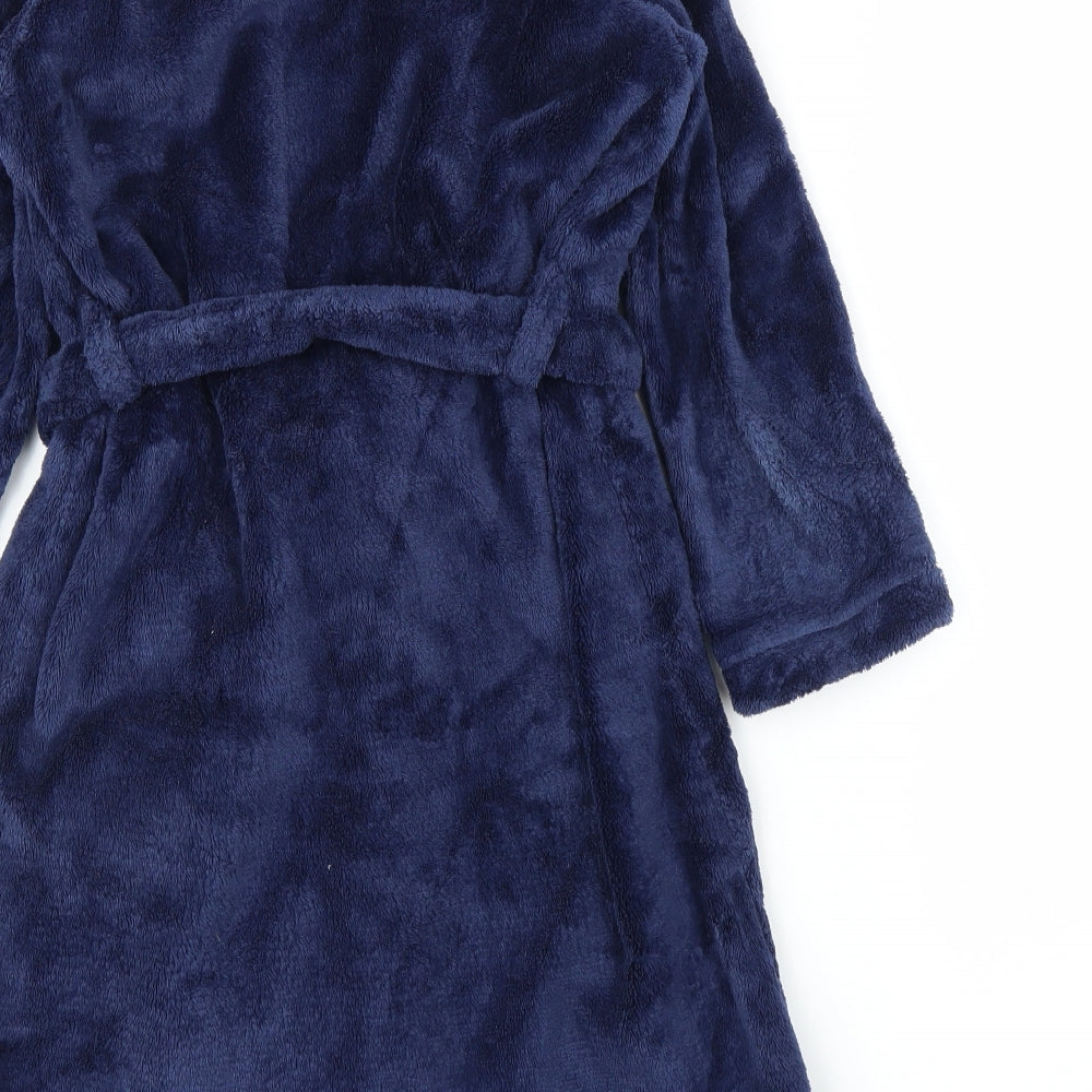 M&S Boys Blue Solid Robe Size 7 Years