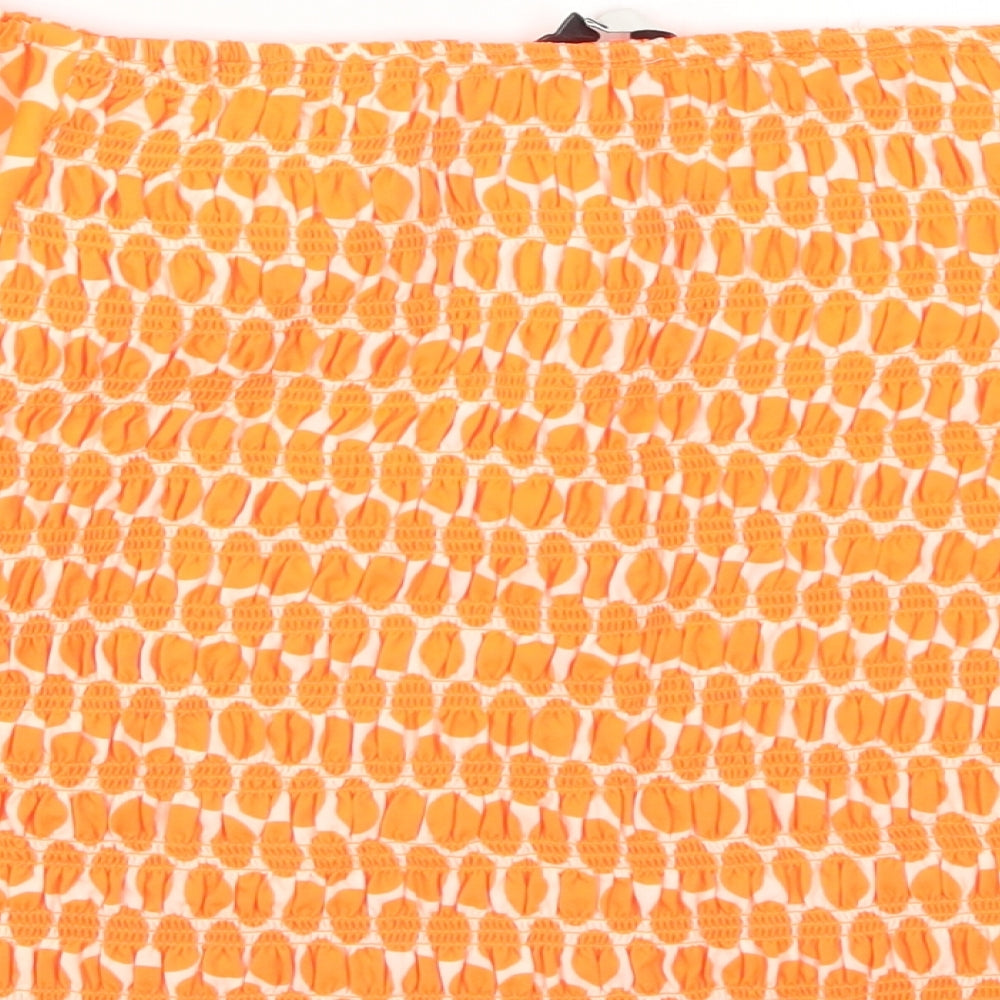 Very Womens Orange Polka Dot Basic Blouse Size 18