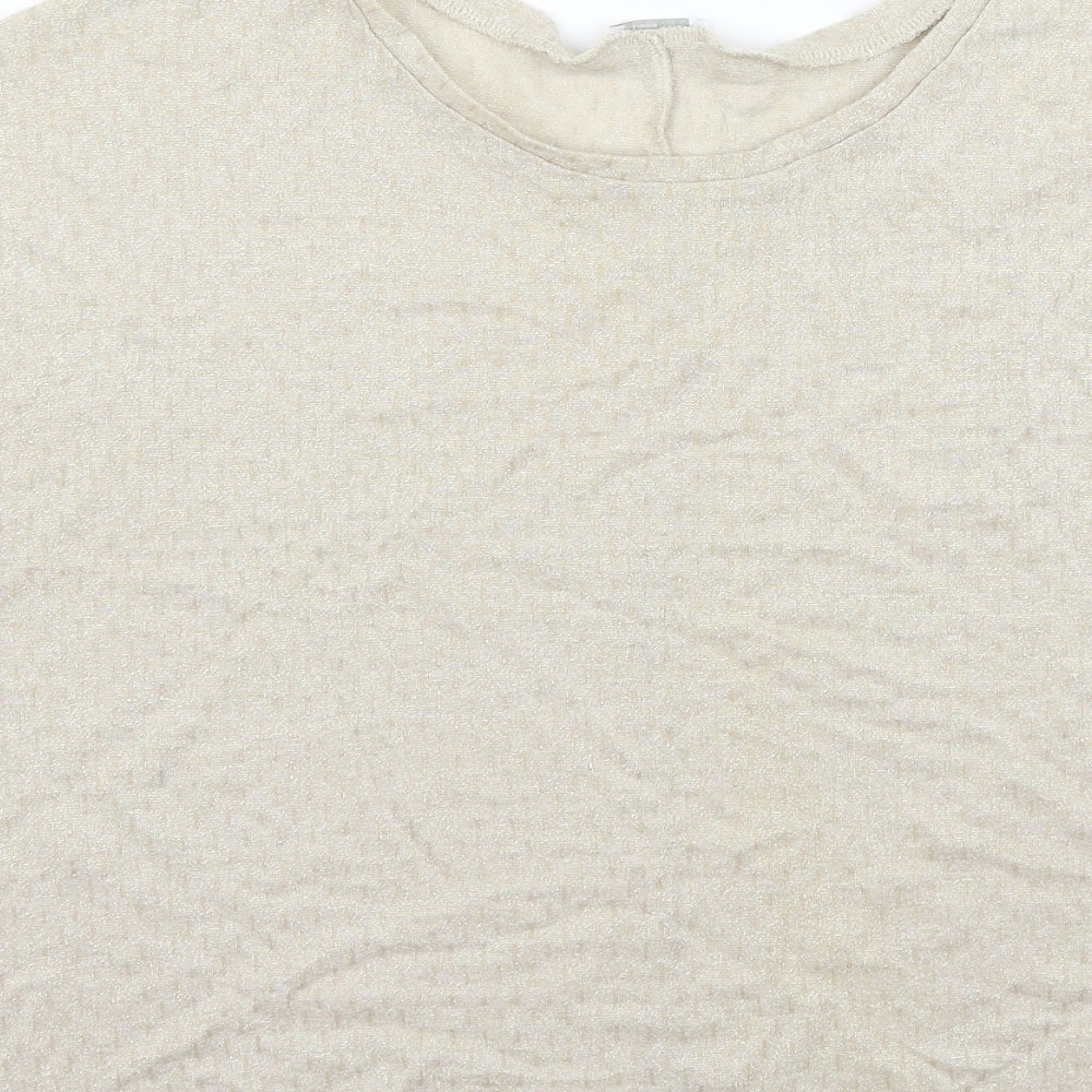 Zara Womens Beige Basic T-Shirt Size S
