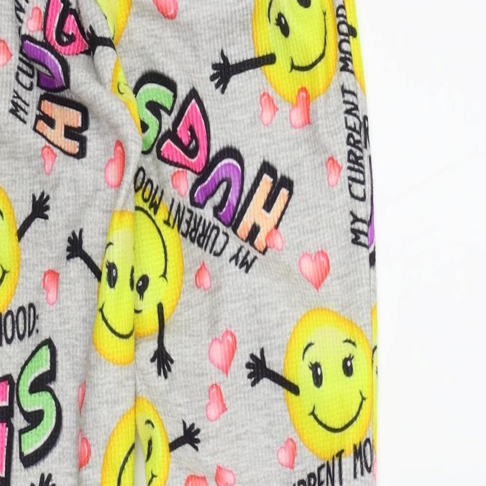 Justice Girls Green Colourblock Top Pyjama Pants Size 8 Years - Emoji