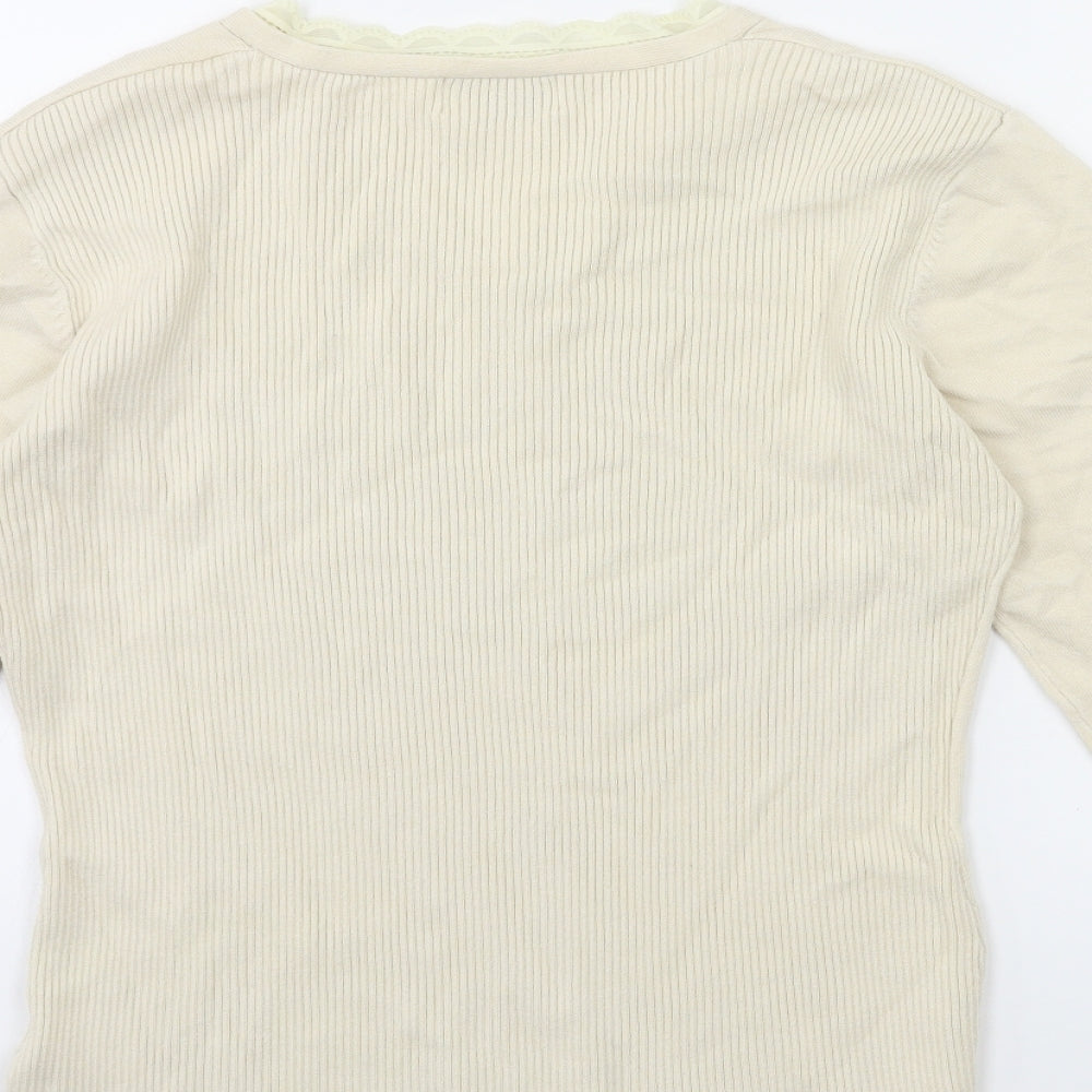 Nightingales Womens Beige Knit Pullover Jumper Size L