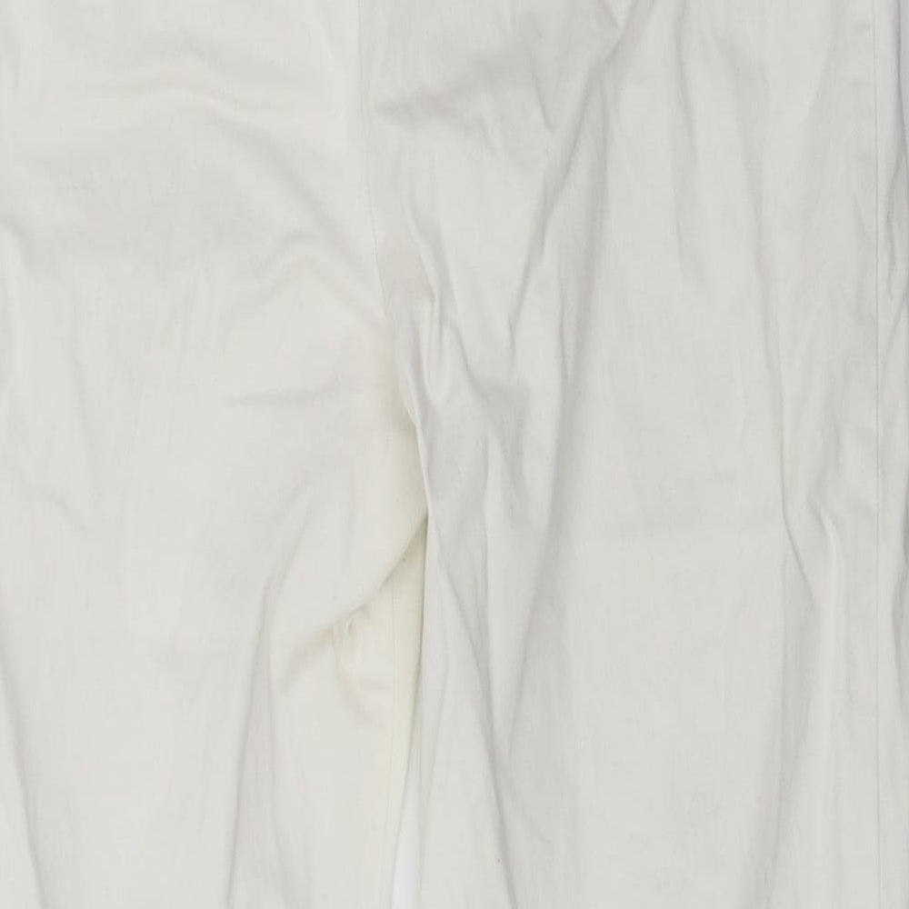 Preworn Womens White Cropped Trousers Size 32 in