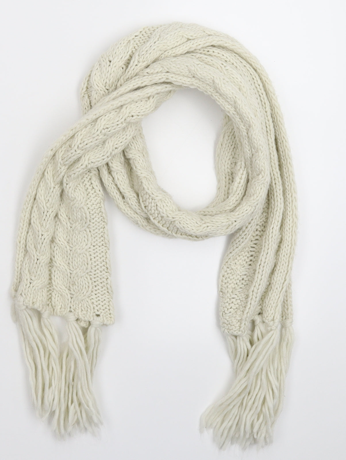 Preworn Womens White Knit Scarf