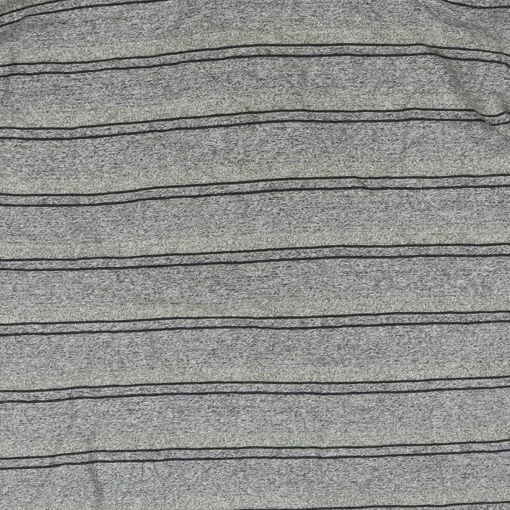 Rinnovato Mens Grey Striped Polo Size S