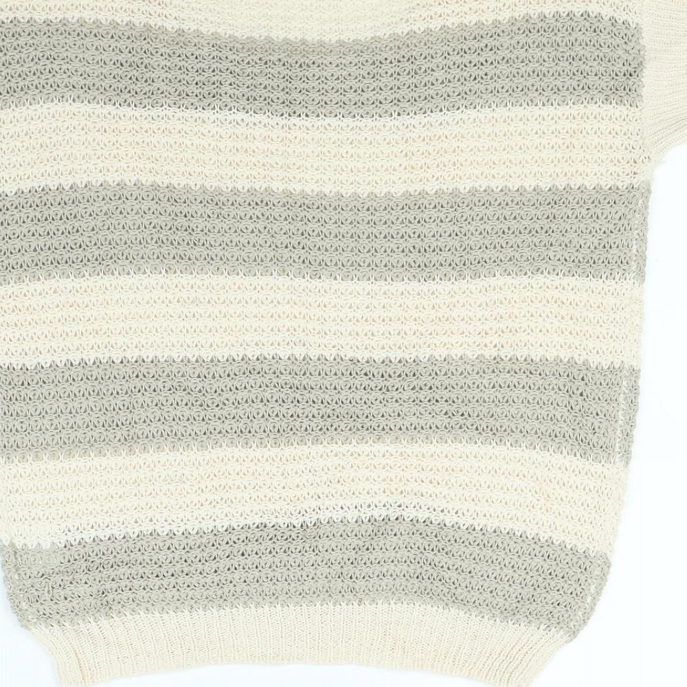 intuition Womens Beige Striped Pullover Jumper Size 10