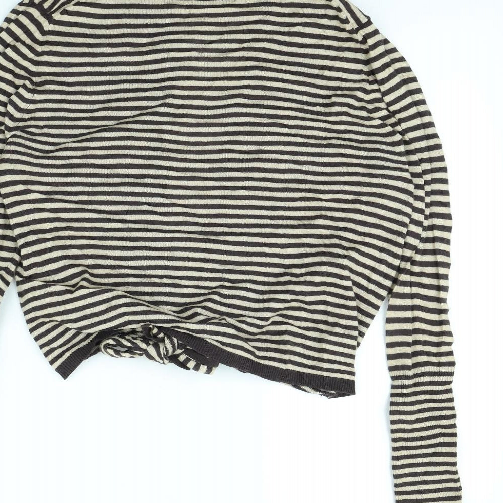 cmd Womens Beige Striped Jacket Size 12