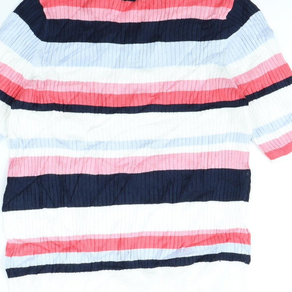 M&S Womens Multicoloured Striped Pullover Jumper Size 12