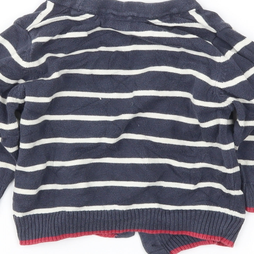 TU Girls Blue Striped Cardigan Jumper Size 9-12 Months