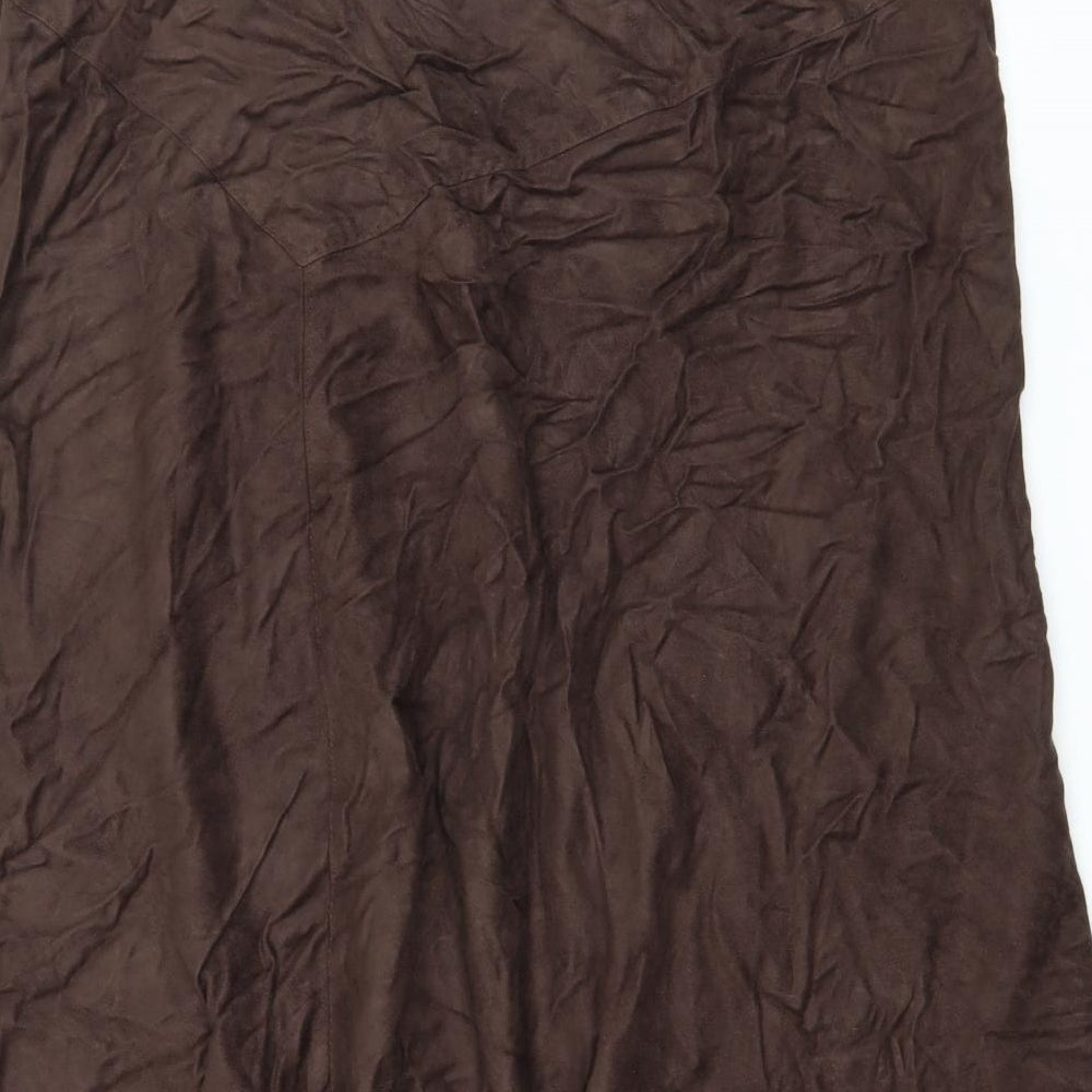 Maine Womens Brown Velour Flare Skirt Size 14