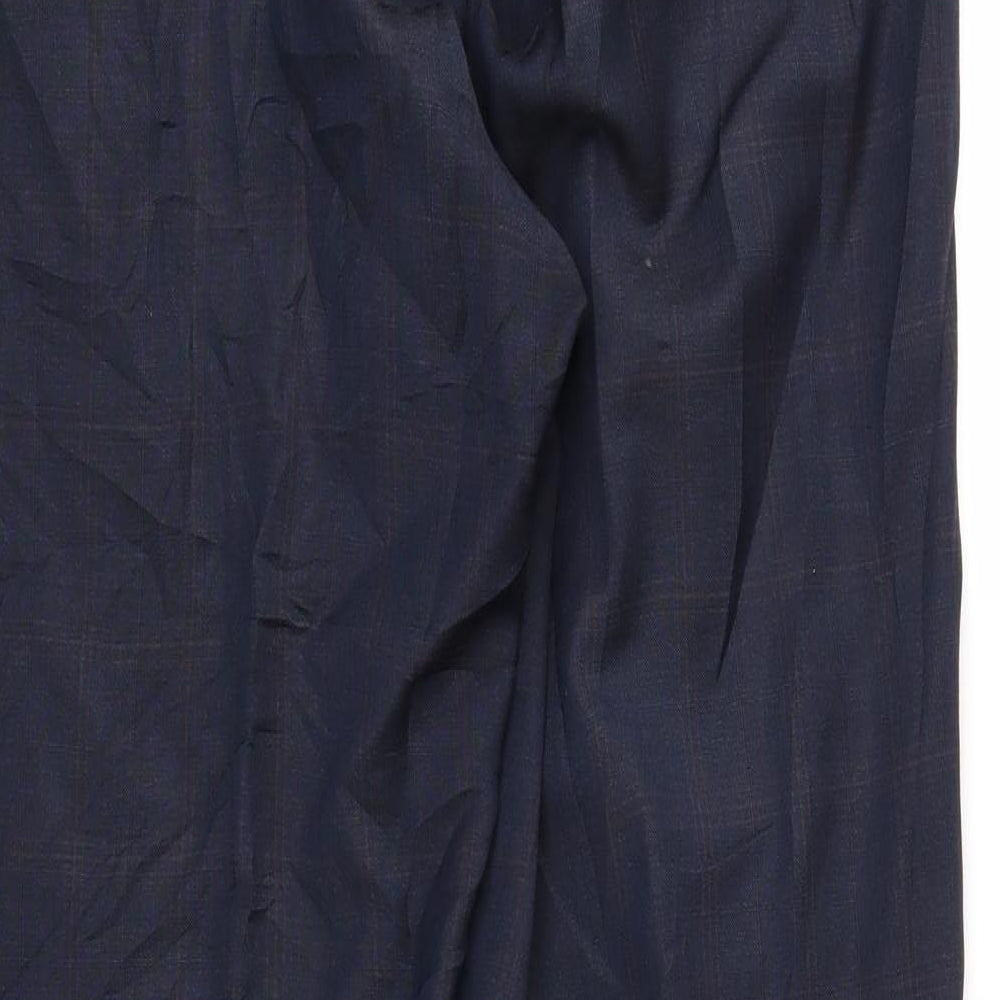 Preworn Mens Blue Check Trousers Size 36 in L31 in