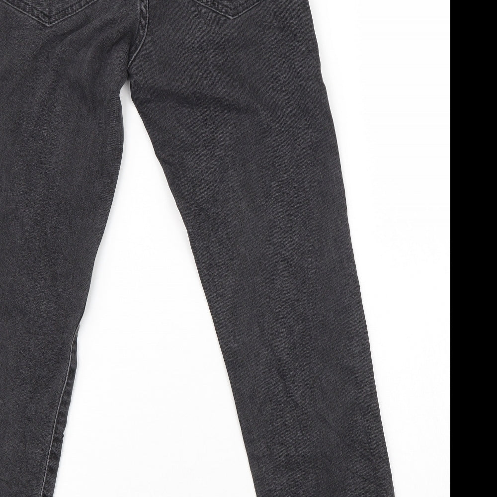 Preworn Womens Black Denim Trousers Size 6 L25 in