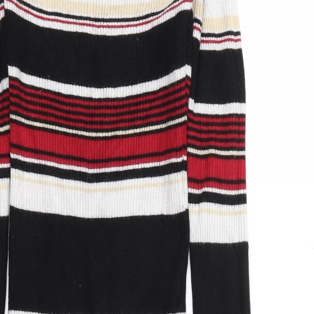Shinestar Womens Multicoloured Striped A-Line Size M