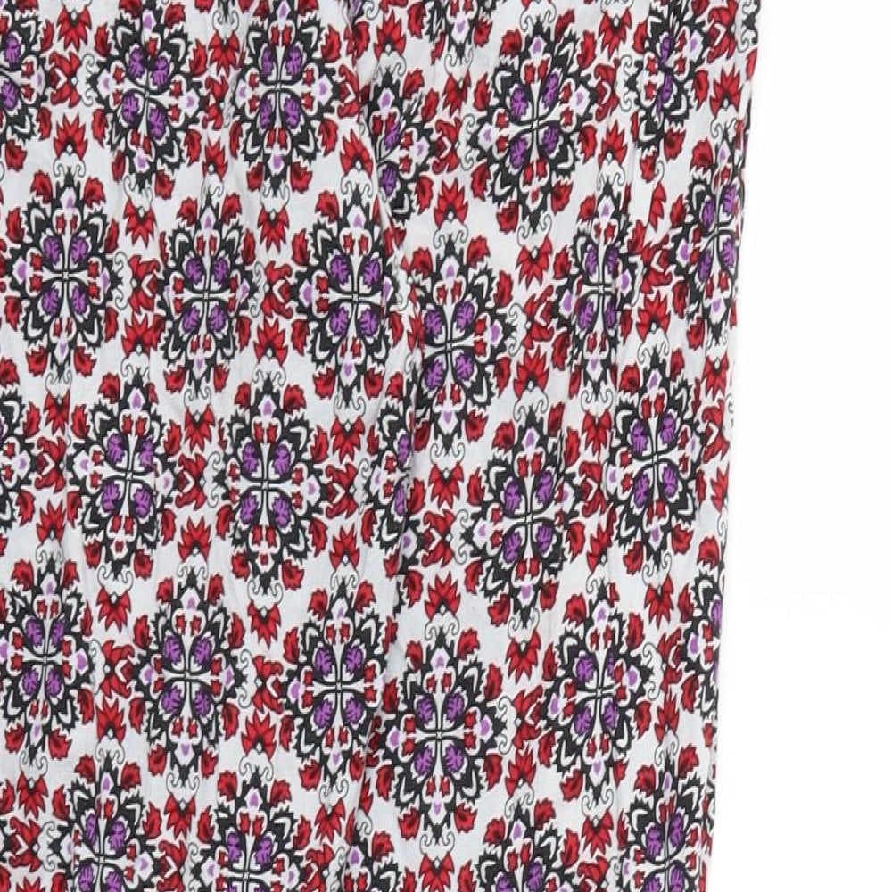 H&M Womens Purple Argyle/Diamond Jogger Trousers Size 10 L25 in - Stretch waistband