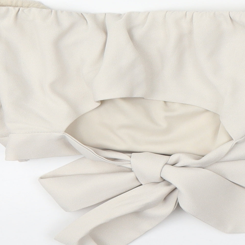 River Island Womens Beige Cropped Blouse Size 8
