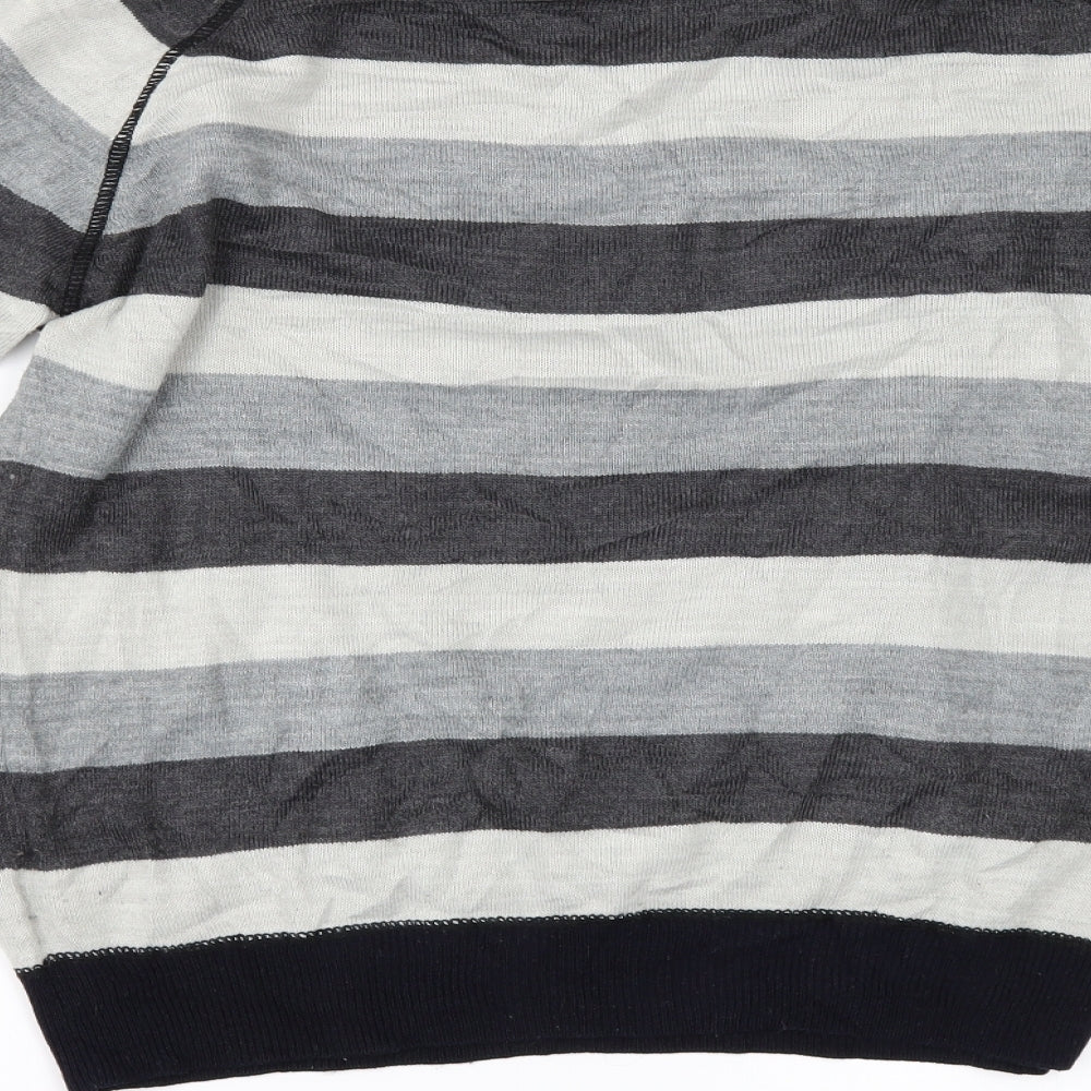 STANDARD UNTIY Mens Grey Striped Pullover Jumper Size M