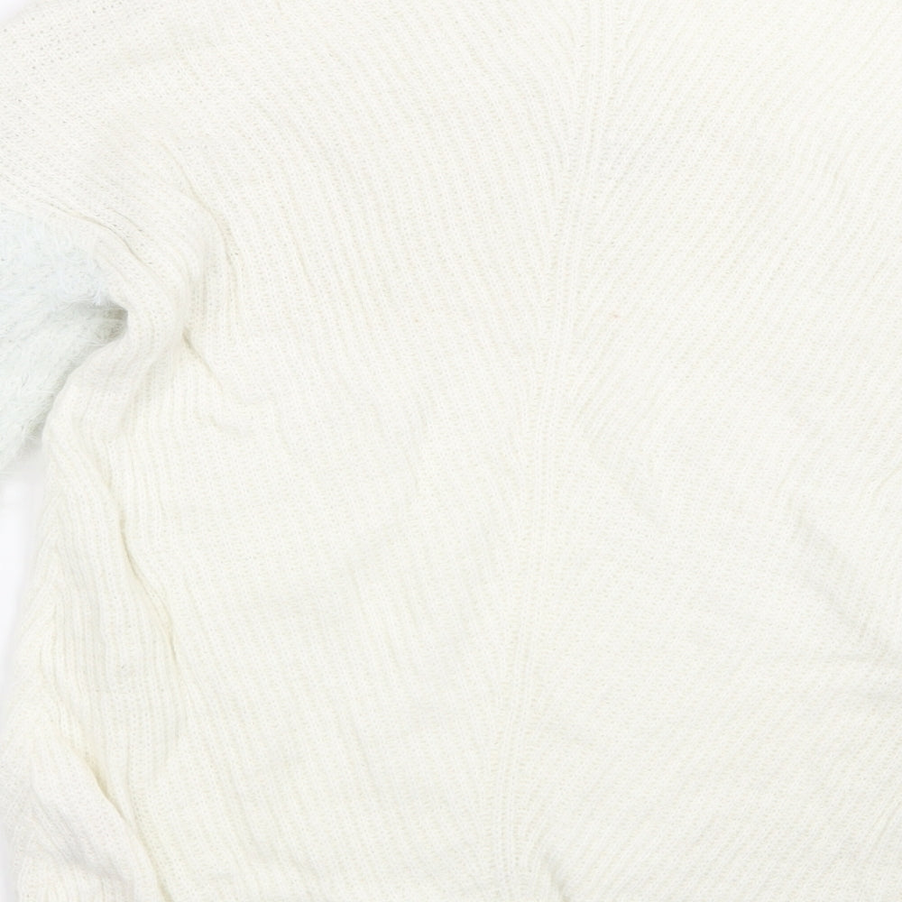 Primark Womens White Knit Pullover Jumper Size 10