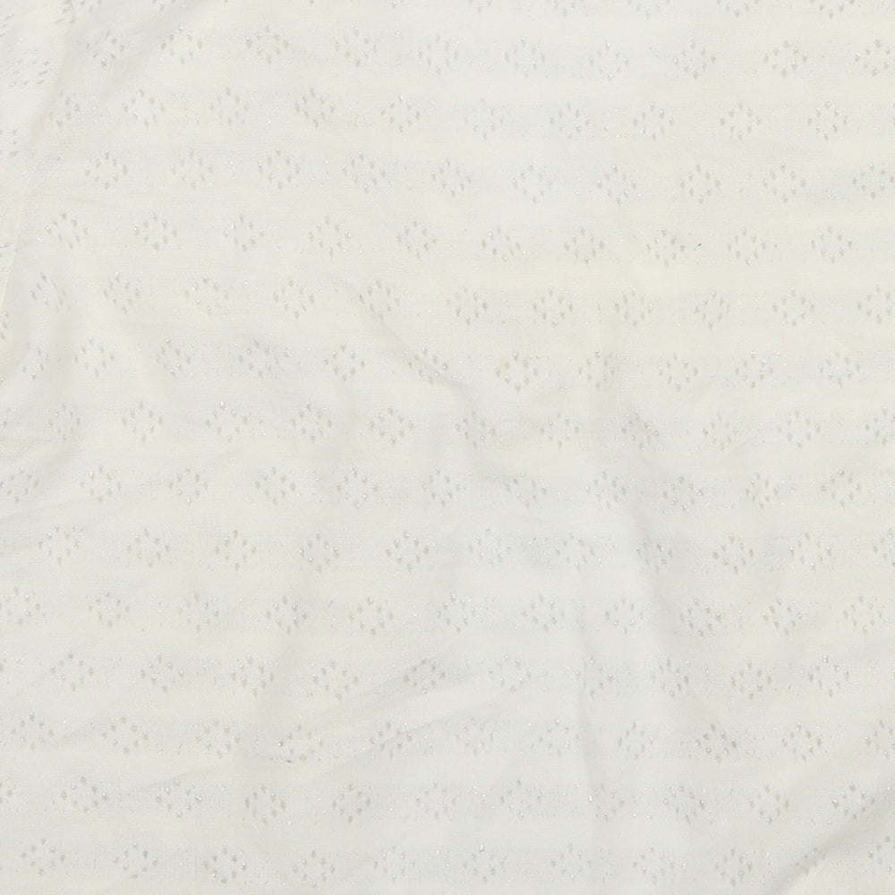 Slenderella Womens White Knit Cardigan Jumper Size M