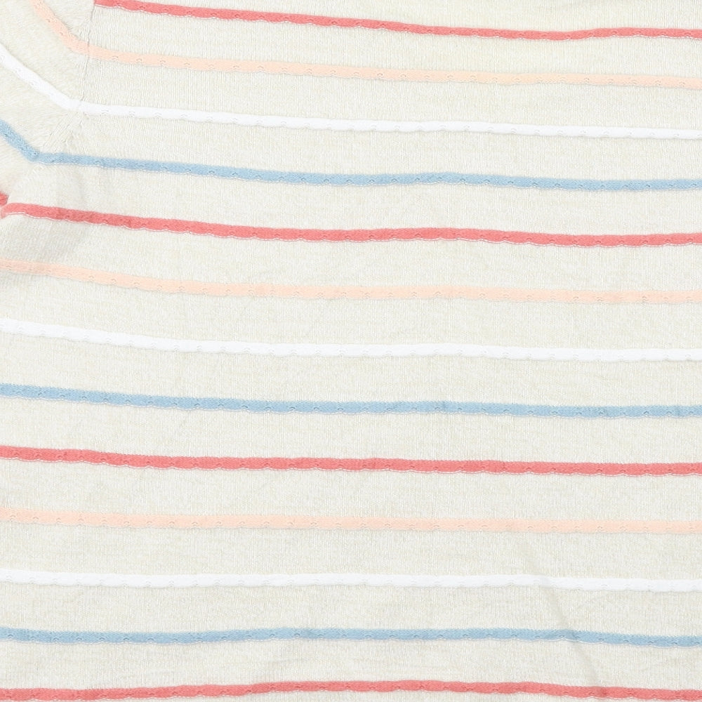 ISLE Essentials Womens Beige Striped Pullover Jumper Size M