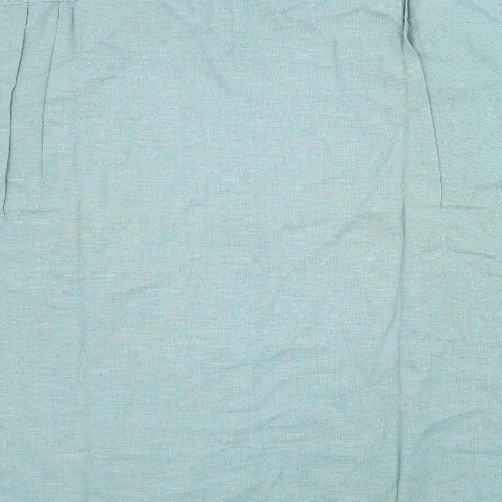 Classic Casuals Mens Green Button-Up Size M
