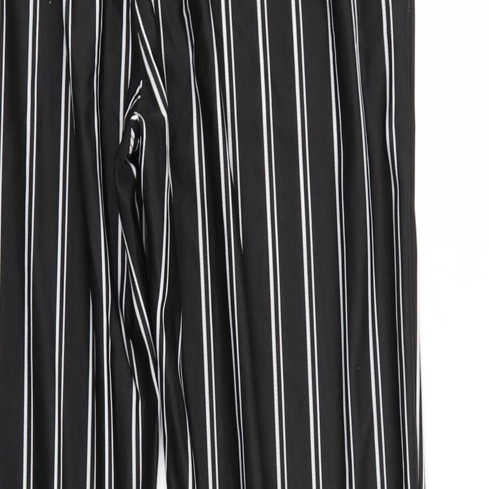 Preworn Womens Black Striped Trousers Size XL L29 in