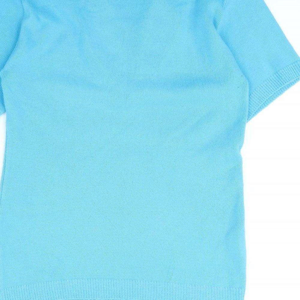 CHIC Womens Blue Pullover Jumper Size S