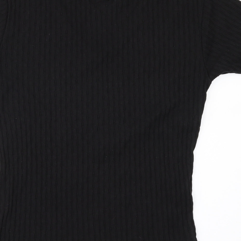 JORDANA Womens Black Basic T-Shirt Size M