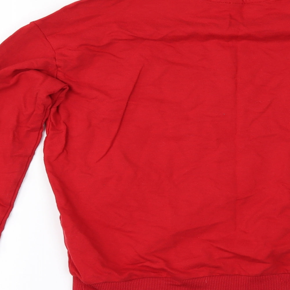 Divided by H&M` Womens Red Pullover Sweatshirt Size XS - DEAR SANTA DEFINE GOOD