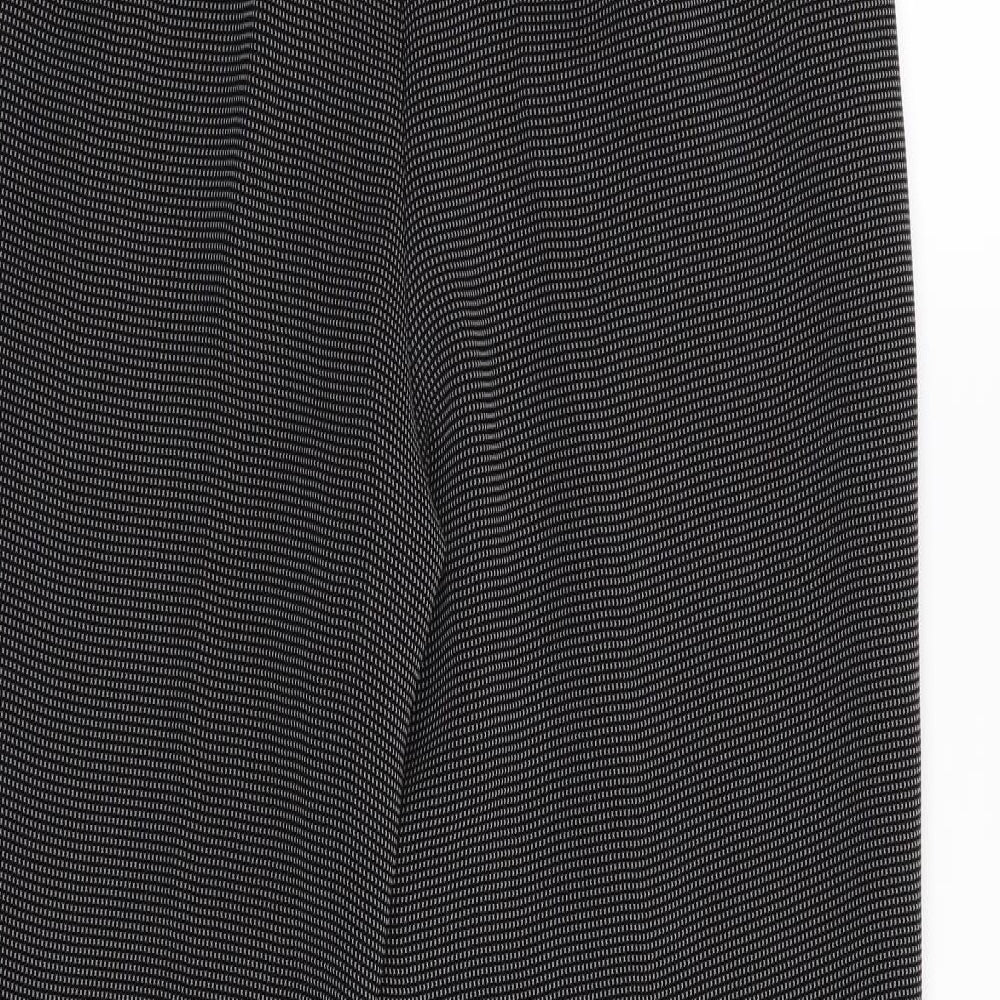 Preworn Womens Black Houndstooth Trousers Size 12 L27 in