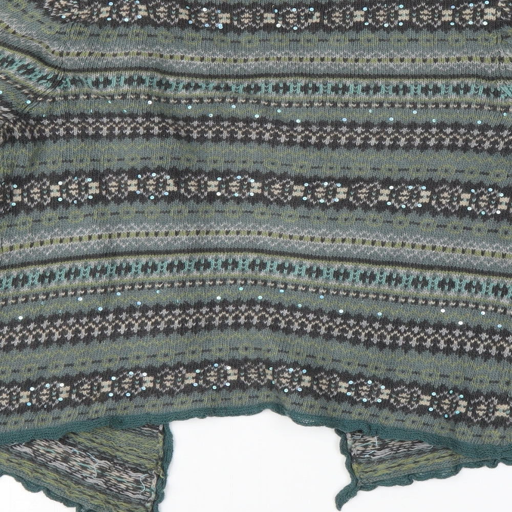 Jigsaw Womens Green Fair Isle Cardigan Jumper Size S