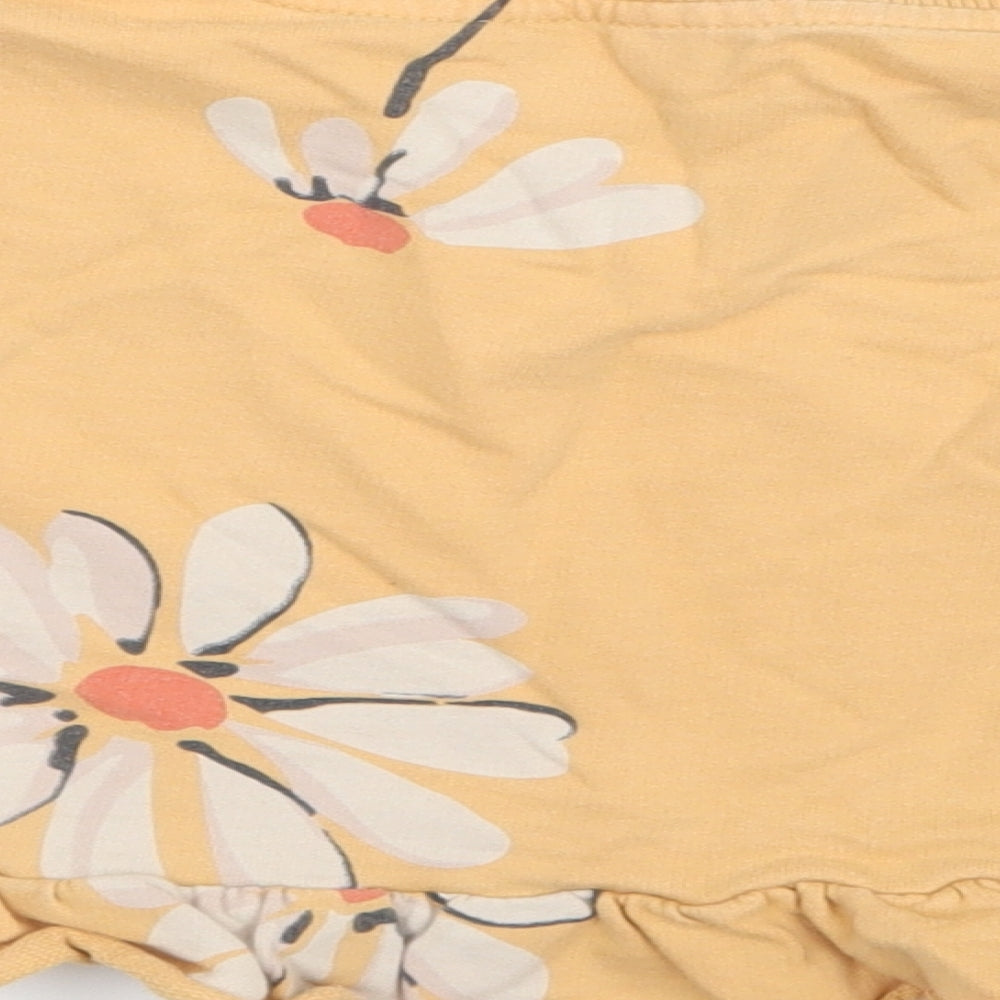 NEXT Girls Yellow Floral Pullover Jumper Size 6 Years - Cropped