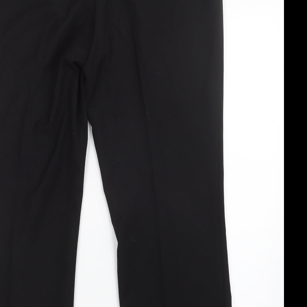 Preworn Womens Black Trousers Size 12 L26.5 in