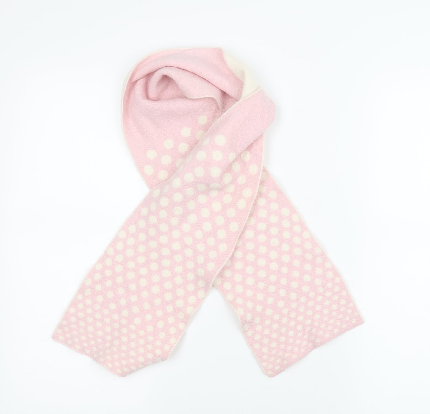 Preworn Womens Pink Polka Dot Knit Scarf