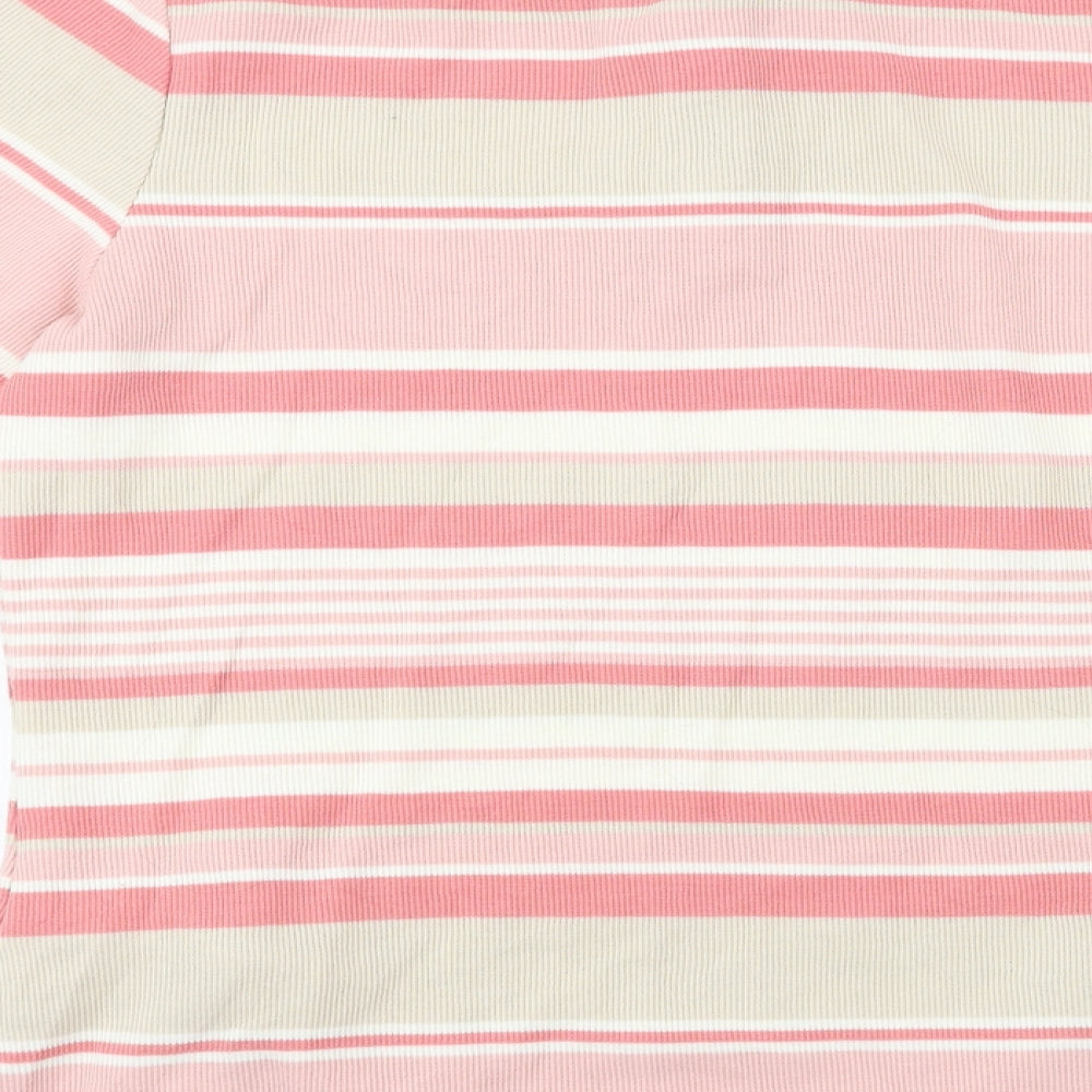 Damart Womens Beige Striped Henley Jumper Size 14
