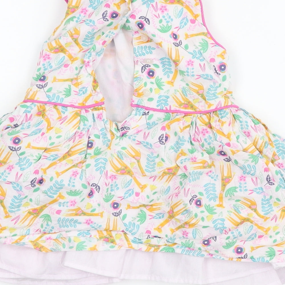 Bapster & Mimi Girls White Floral A-Line Size 2 Years