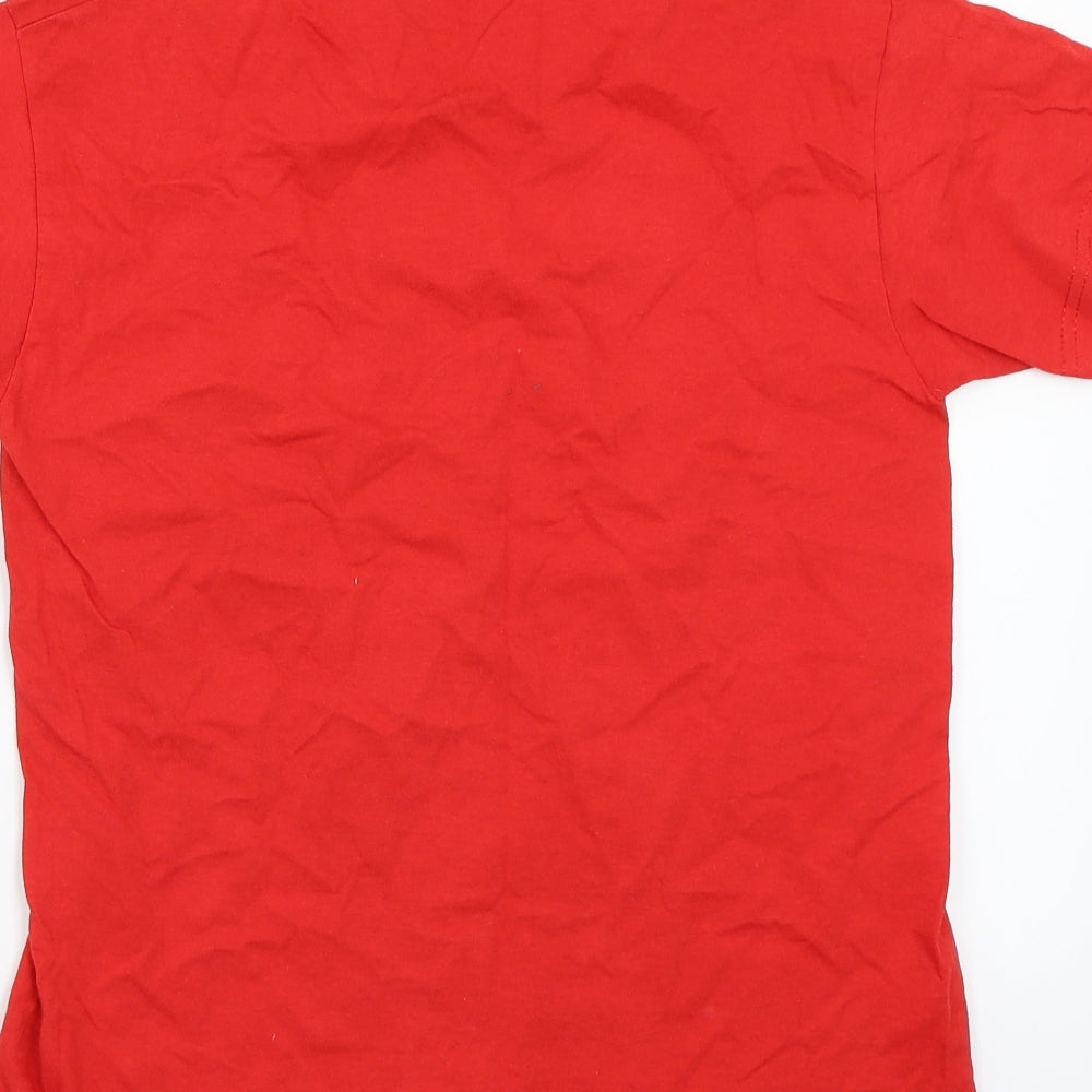 Fruit of the Loom Boys Red Polka Dot Basic T-Shirt Size 10 Years