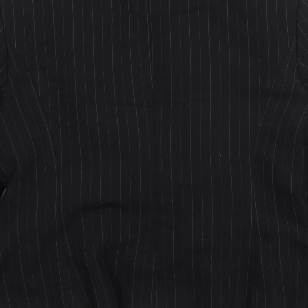 Preowrn Womens Black Striped Jacket Suit Jacket Size 12
