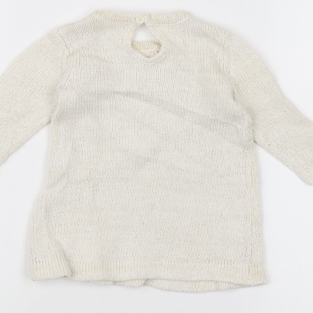 Matalan Baby White Pullover Jumper Size 3-6 Months