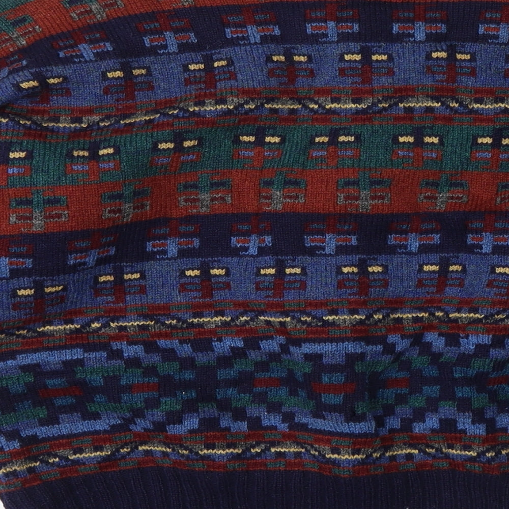 Elizabeth Gash Mens Multicoloured Fair Isle Pullover Jumper Size M