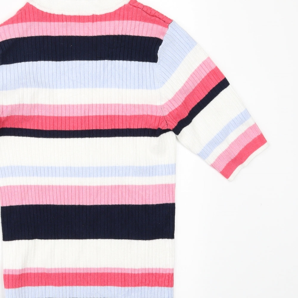 Marks and Spencer Womens White Striped Pullover Jumper Size 6