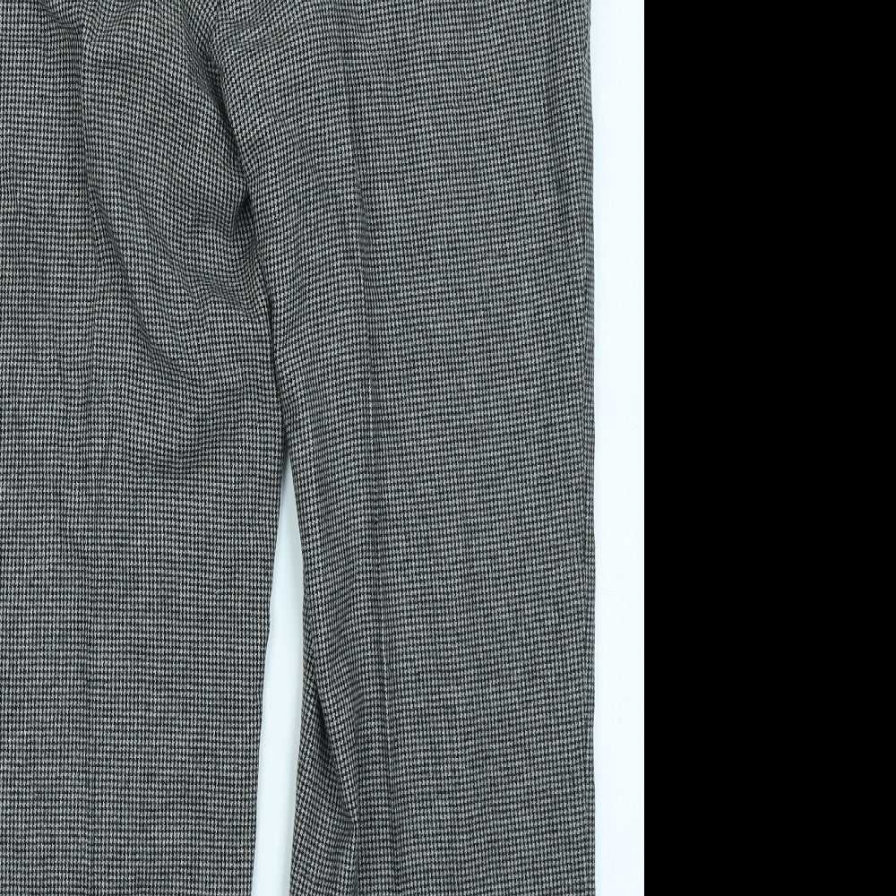 Wichele Womens Grey Houndstooth Trousers Size 18 L25 in