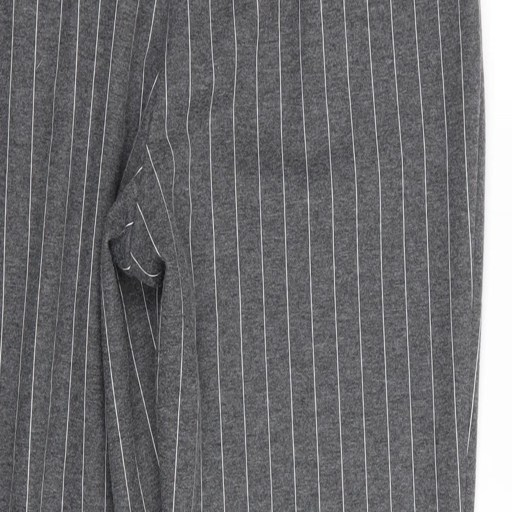Papaya Womens Grey Striped Trousers Size 12 L25 in