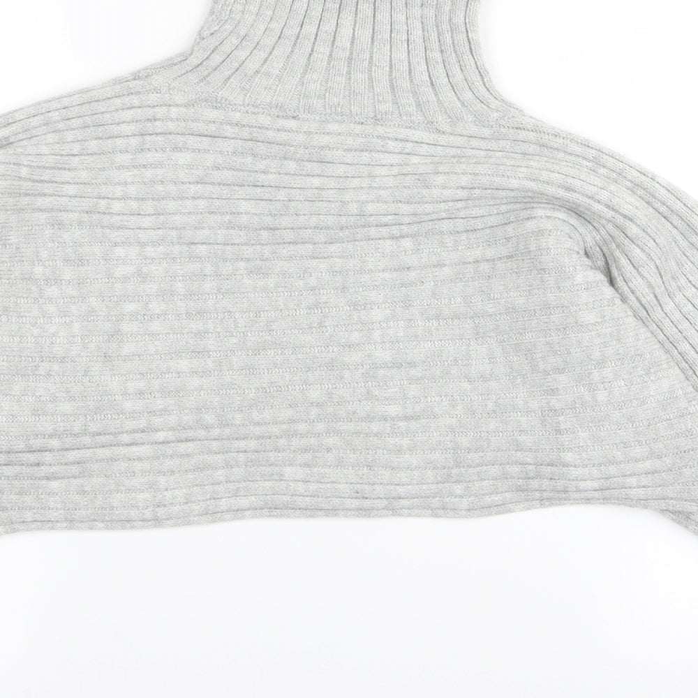 New Look Womens Grey Pullover Jumper Size S - crop