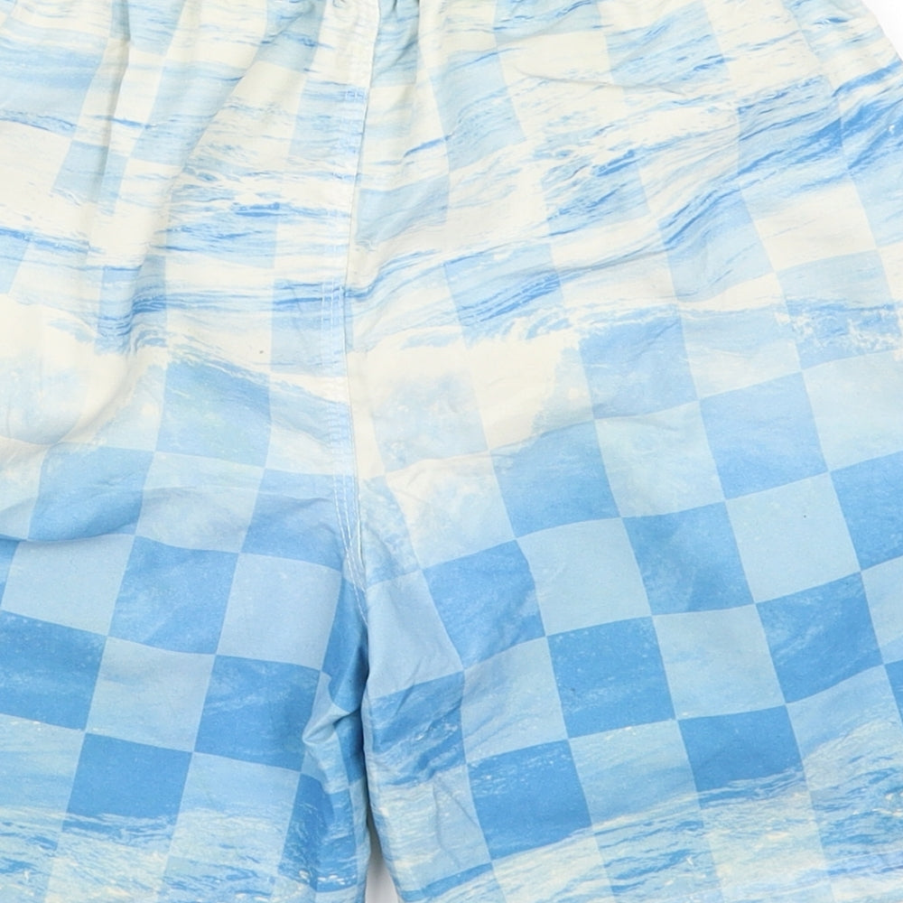 Surf Life Boys Blue Check Utility Shorts Size 10-11 Years - Dinosaur