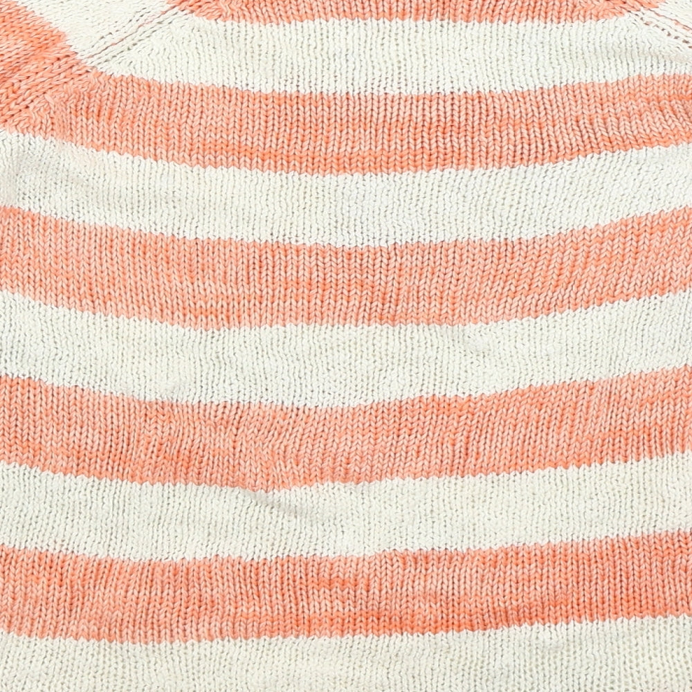 F&F Womens Orange Striped Pullover Jumper Size 12