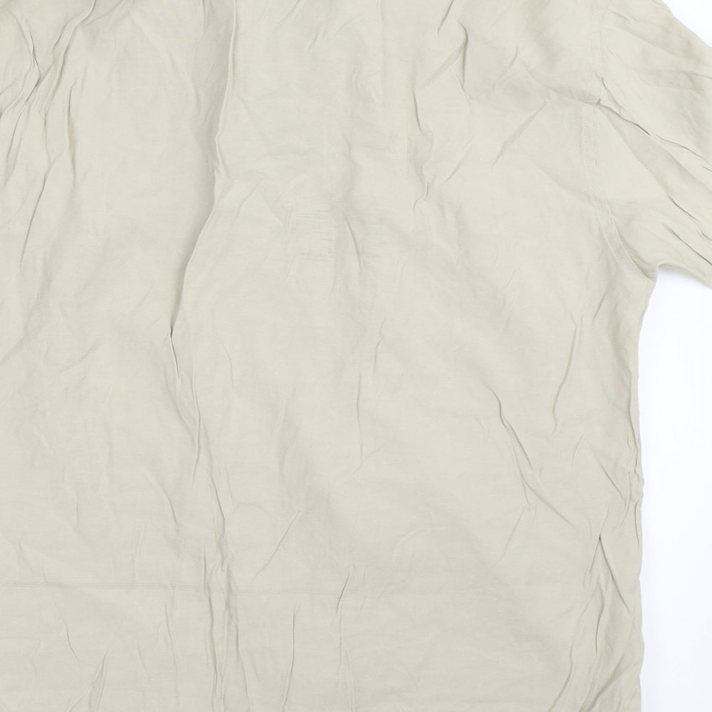 Fransa Mens Beige Button-Up Size S