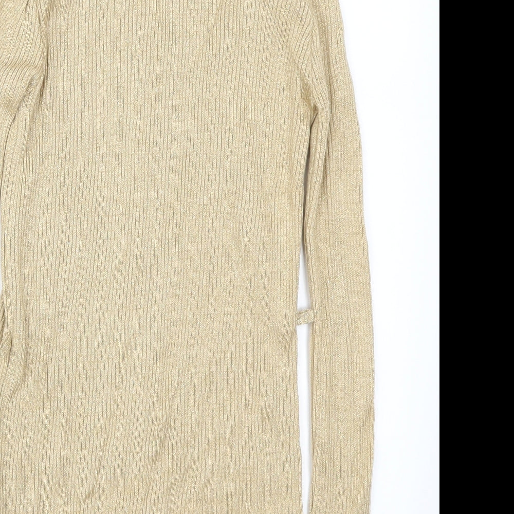 BHS Girls Gold Cardigan Jumper Size 11-12 Years