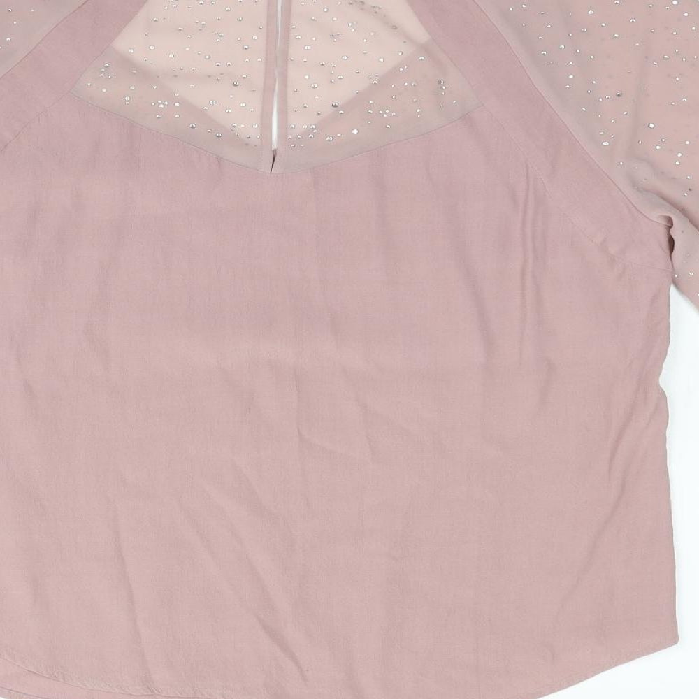 Marks and Spencer Womens Beige Basic Blouse Size 14
