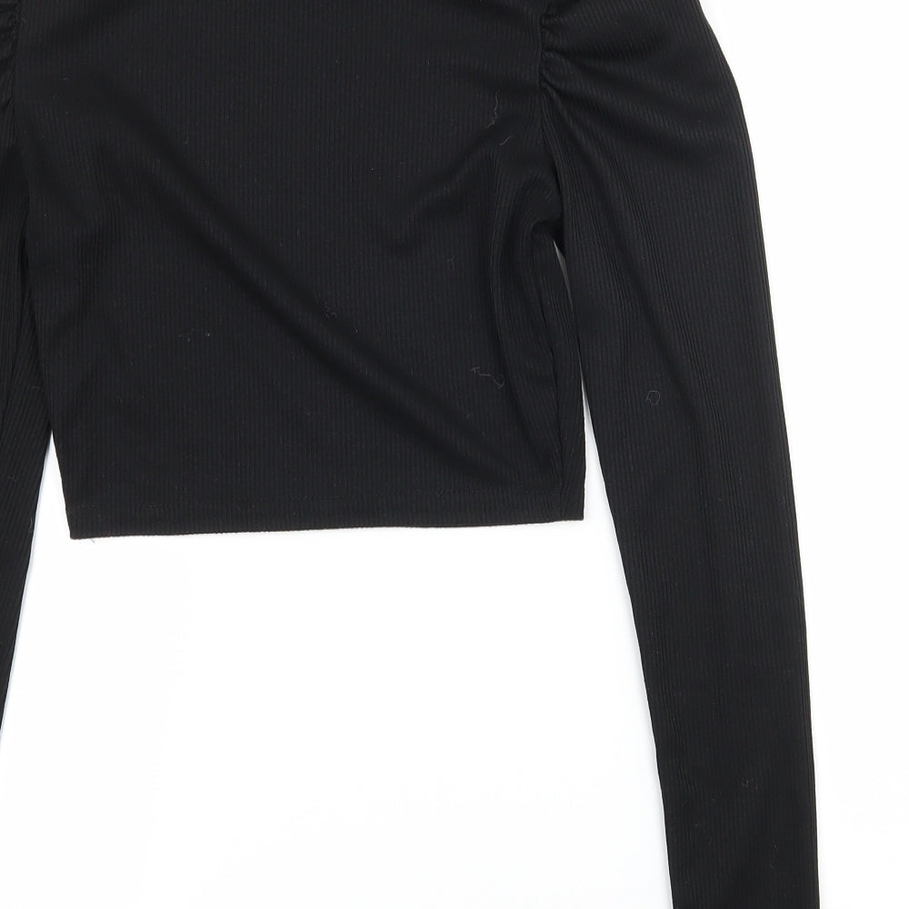 PRETTYLITTLETHING Womens Black Jersey Basic T-Shirt Size 8