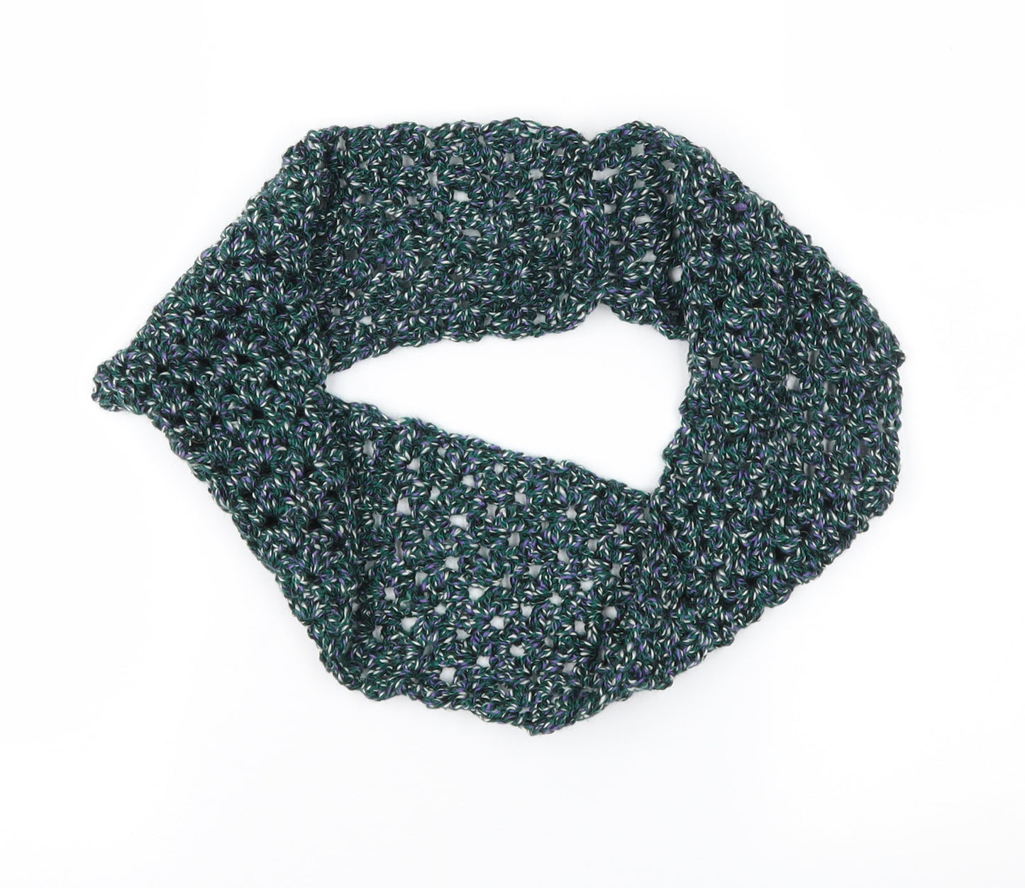 Preworn Womens Green Crochet Scarf